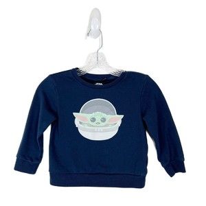 Star Wars Sweatshirt Youth 5T Blue Baby Yoda Grogu Pullover Sweater Kids